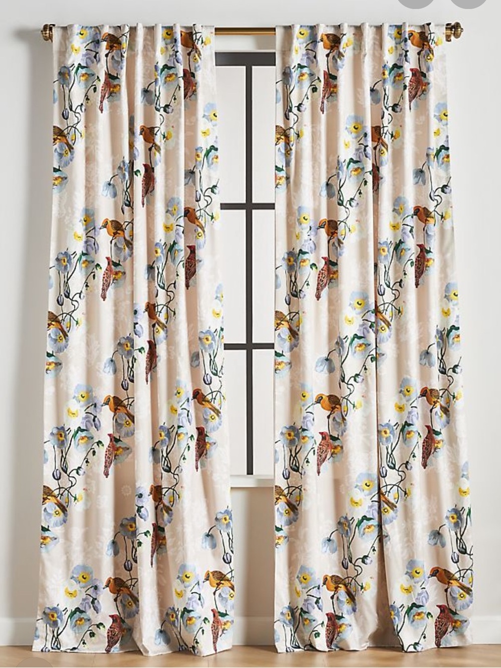 Anthropologie Nathalie Lete Marais Bird Printed Curtain